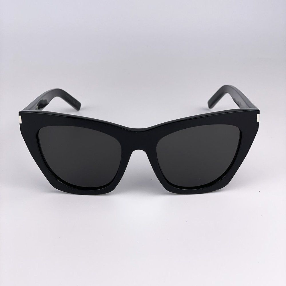 Saint Laurent Sl214 Kate 001 Brand New Sunglasses Black Cat Eye Women
